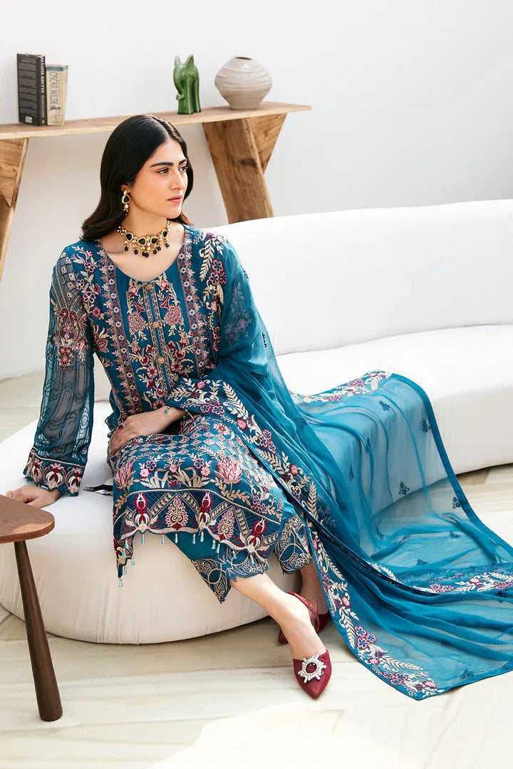 Ramsha | Chevron Chiffon Collection | A-811 - Aqsa Fabrics