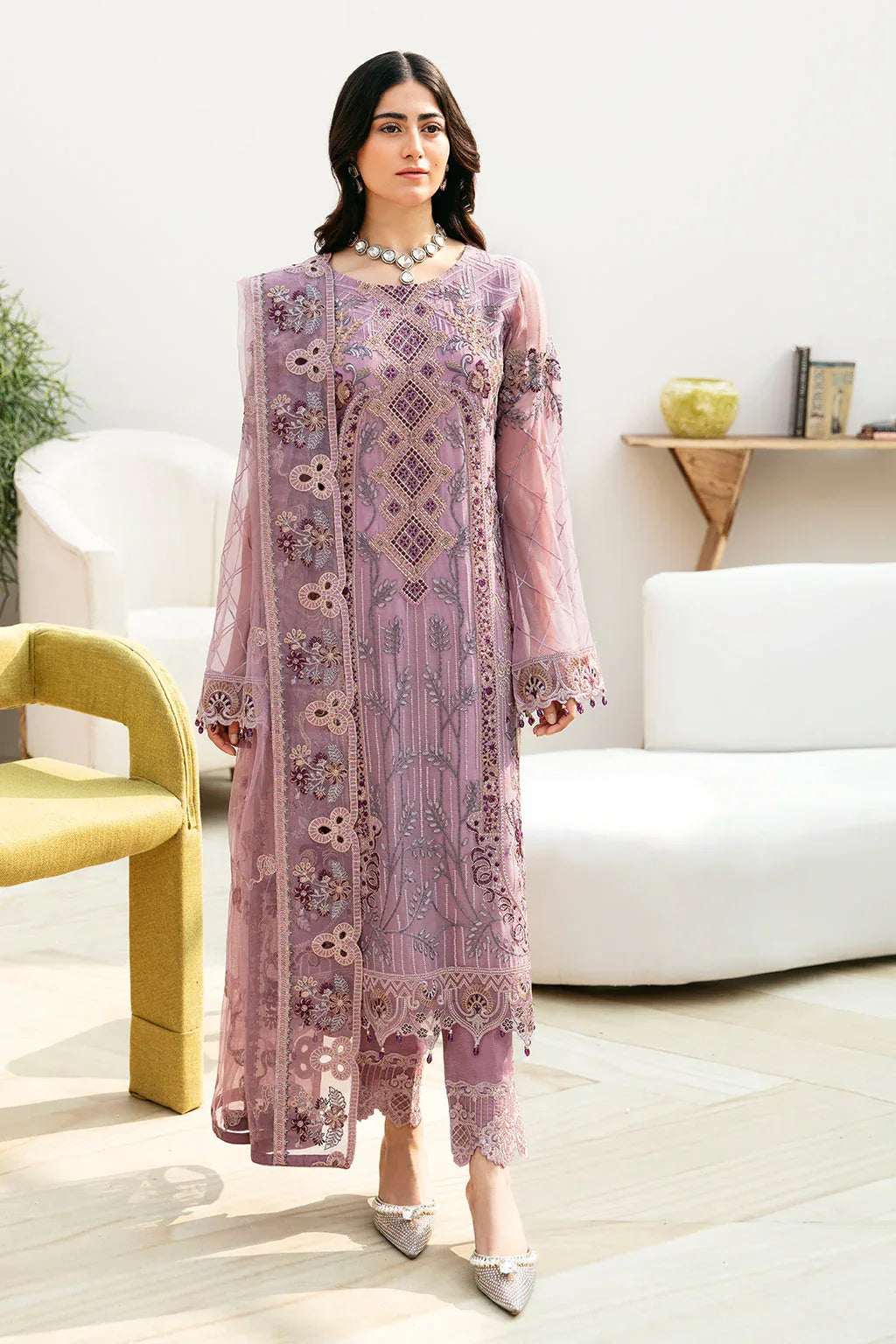 Ramsha | Chevron Chiffon Collection | A-801 - Aqsa Fabrics