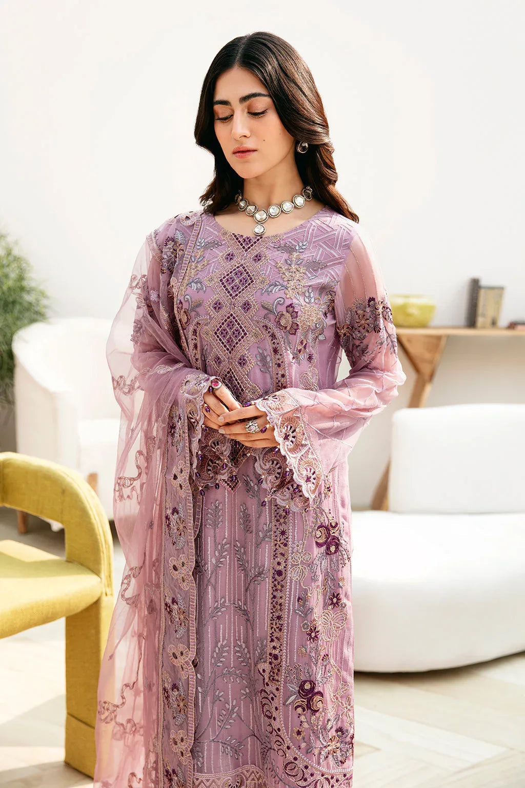 Ramsha | Chevron Chiffon Collection | A-801 - Aqsa Fabrics