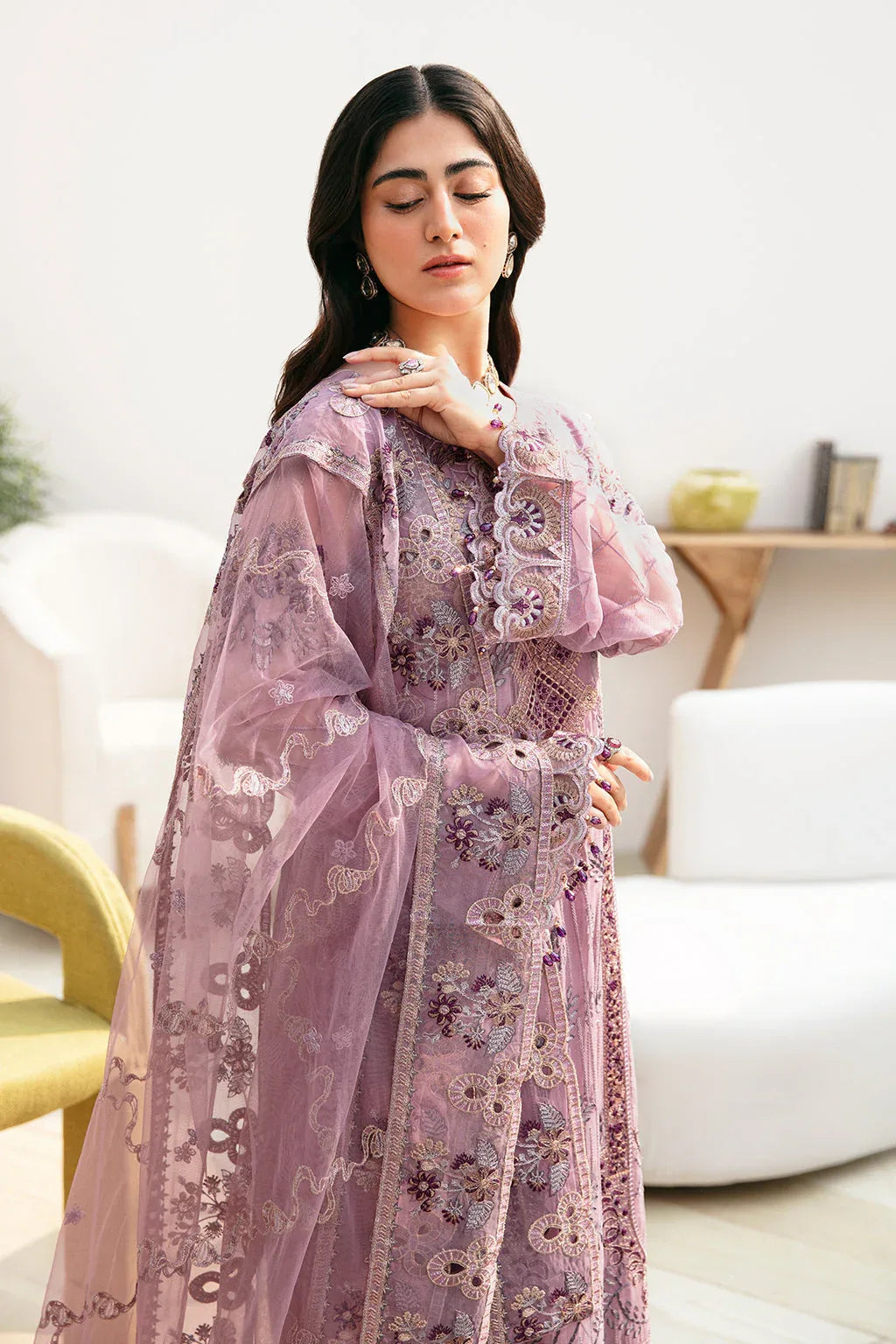 Ramsha | Chevron Chiffon Collection | A-801 - Aqsa Fabrics