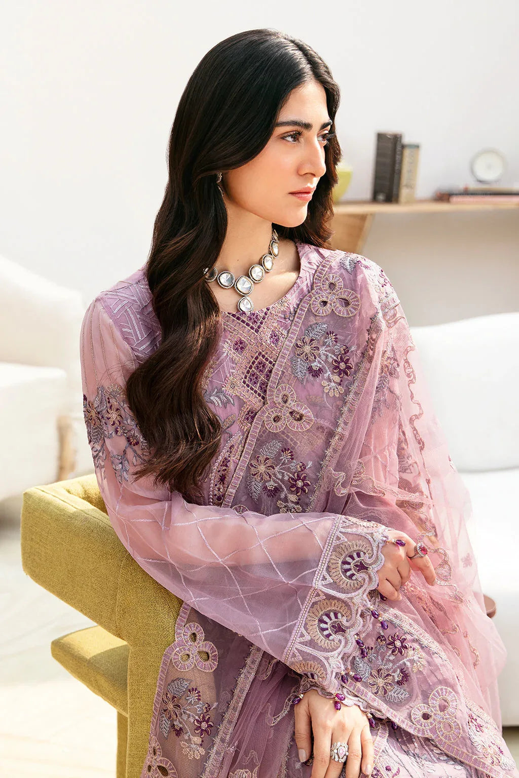 Ramsha | Chevron Chiffon Collection | A-801 - Aqsa Fabrics
