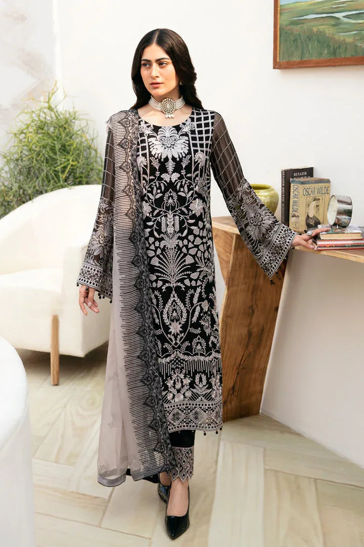 Ramsha | Chevron Chiffon Collection | A-807 - Aqsa Fabrics
