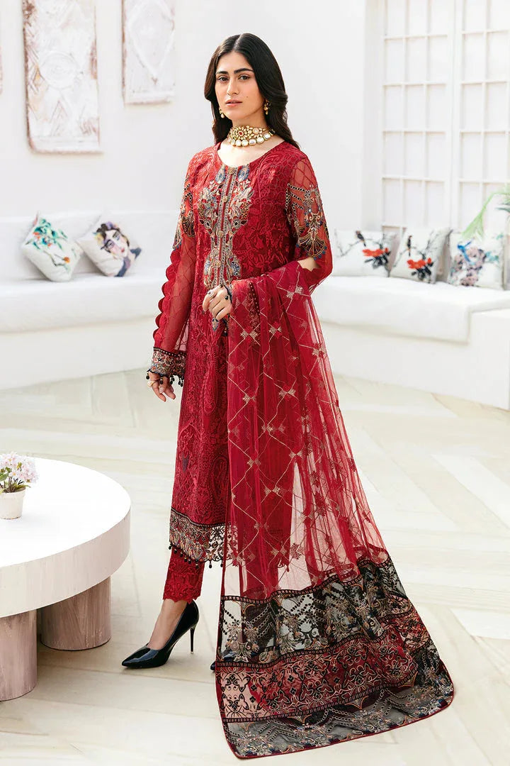 Ramsha | Chevron Chiffon Collection | A-803 - Aqsa Fabrics