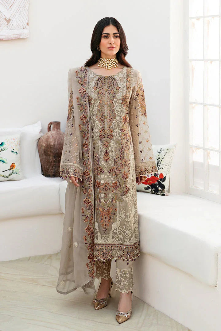 Ramsha | Chevron Chiffon Collection | A-806 - Aqsa Fabrics