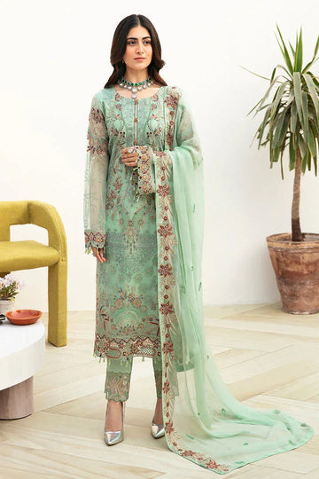 Ramsha | Chevron Chiffon Collection | A-804 - Aqsa Fabrics