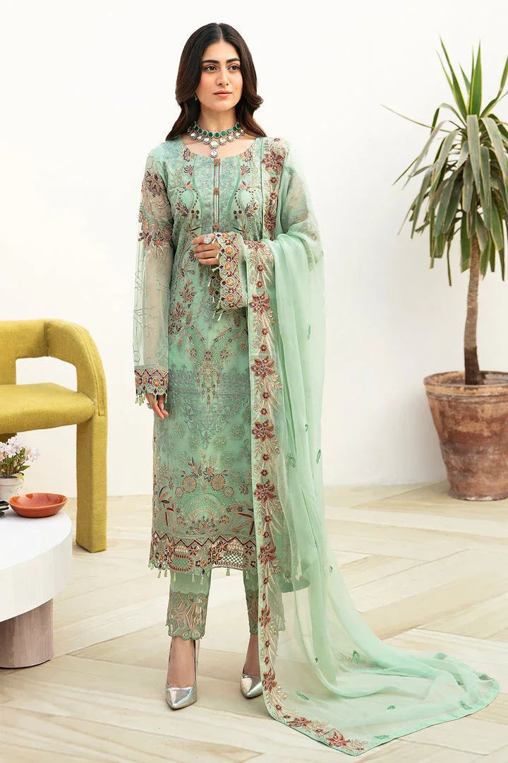 Ramsha | Chevron Chiffon Collection | A-804 - Aqsa Fabrics