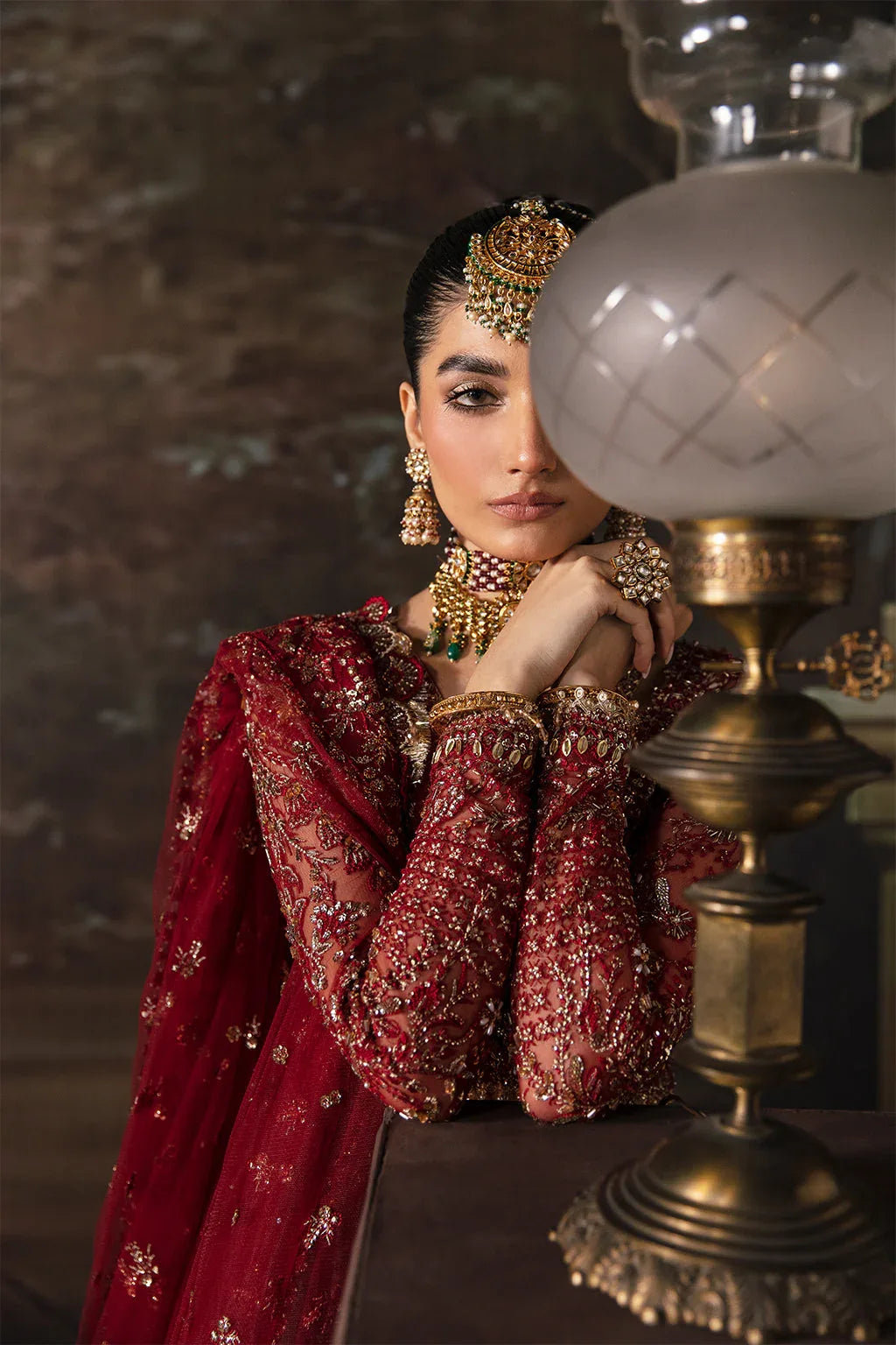 Afrozeh-The Brides Wedding Formal 3Pc Suit AFB-V1-01 Emmaline - Aqsa Fabrics