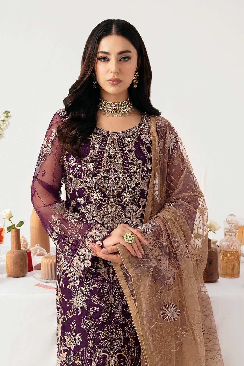 Ramsha | Minhal Organza Collection | M-1109 - Aqsa Fabrics