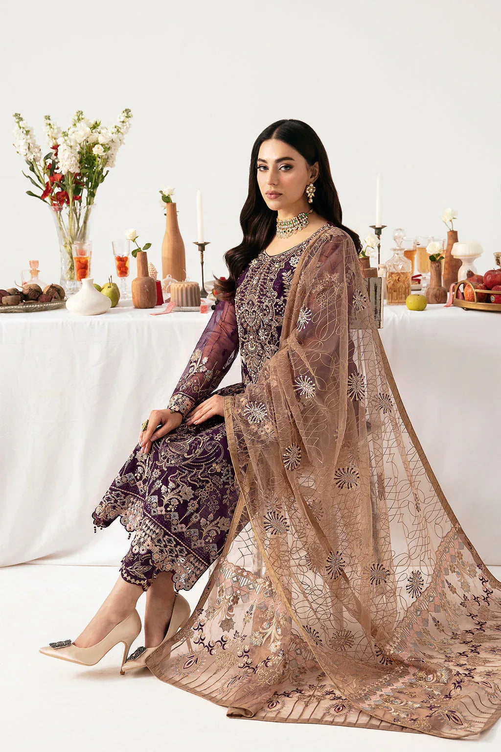 Ramsha | Minhal Organza Collection | M-1109 - Aqsa Fabrics