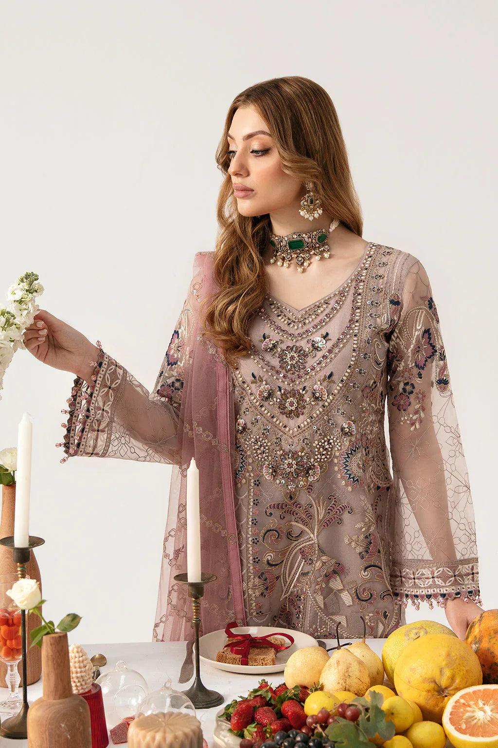 Ramsha | Minhal Organza Collection | M-1110 - Aqsa Fabrics