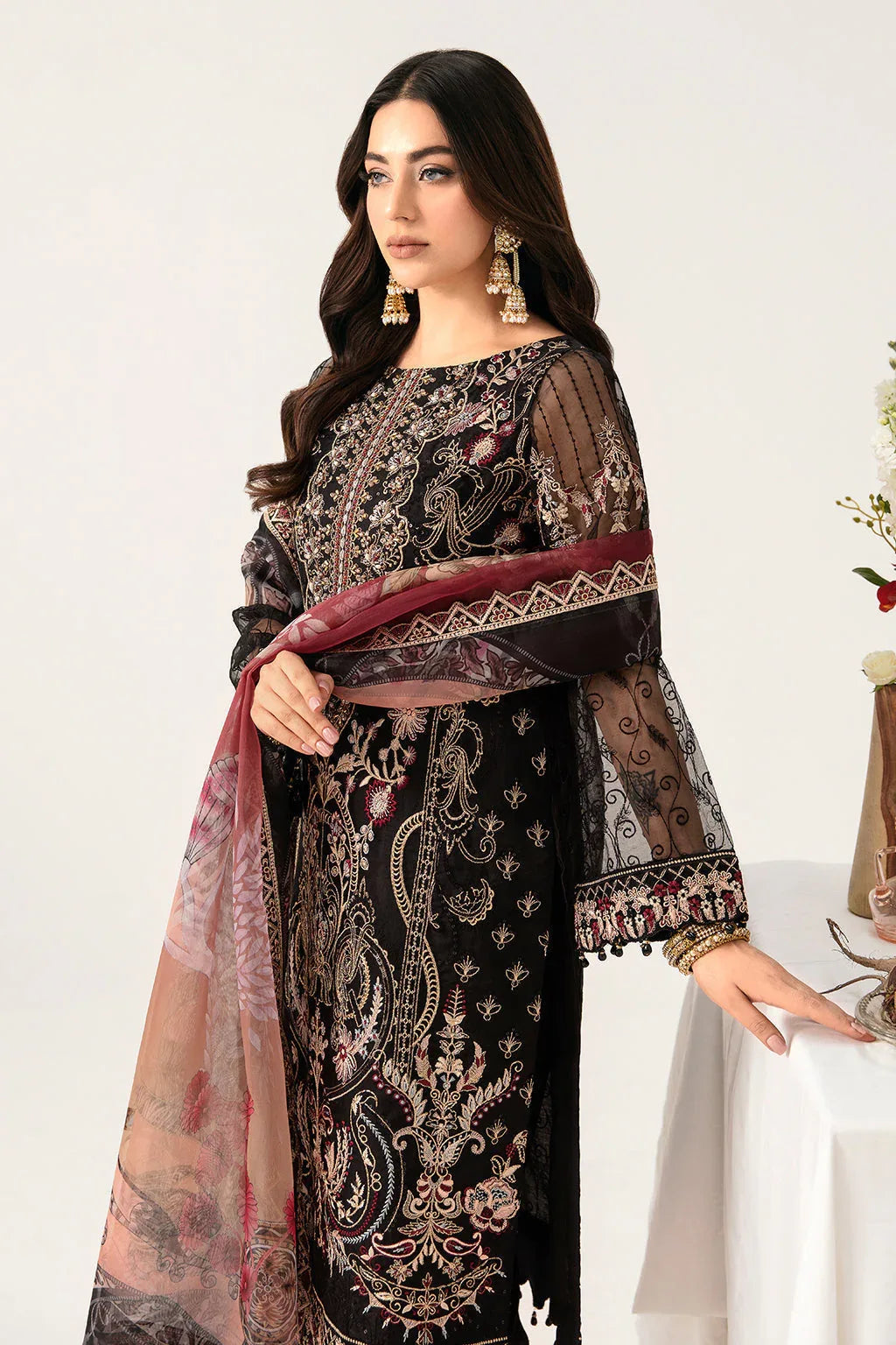 Ramsha | Minhal Organza Collection | M-1105 - Aqsa Fabrics