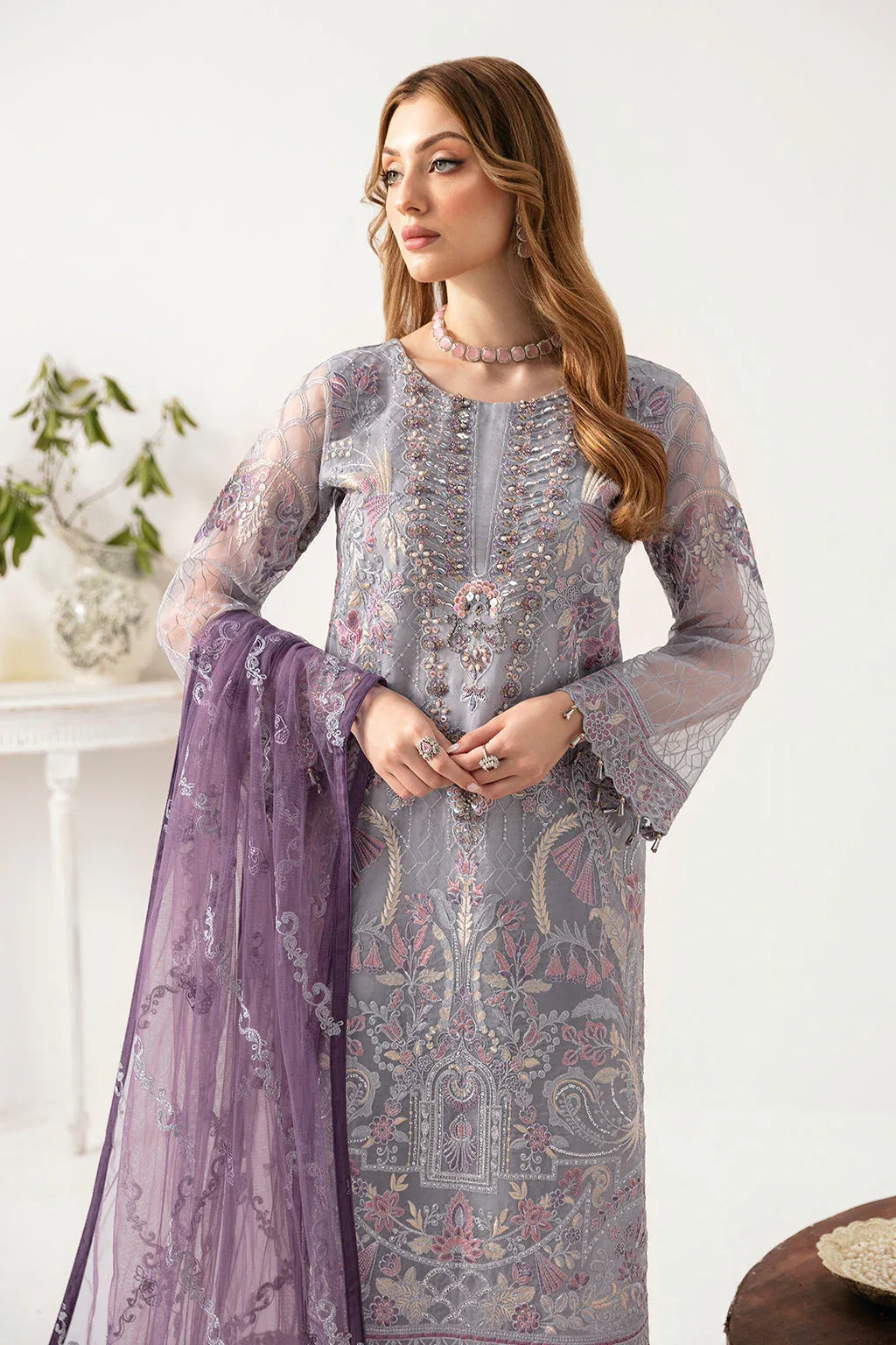 Ramsha | Minhal Organza Collection | M-1104 - Aqsa Fabrics