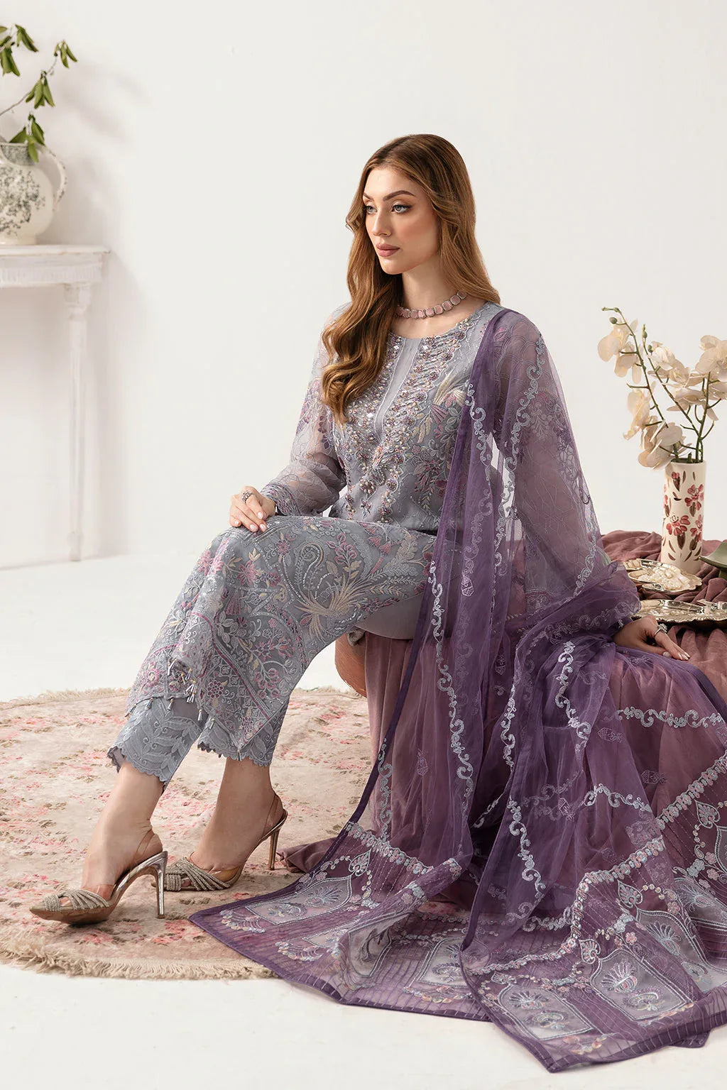 Ramsha | Minhal Organza Collection | M-1104 - Aqsa Fabrics