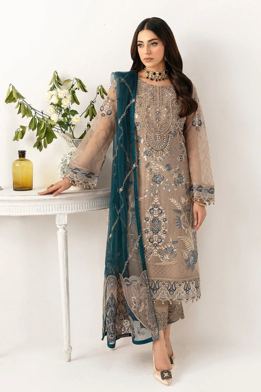 Ramsha | Minhal Organza Collection | M-1106 - Aqsa Fabrics