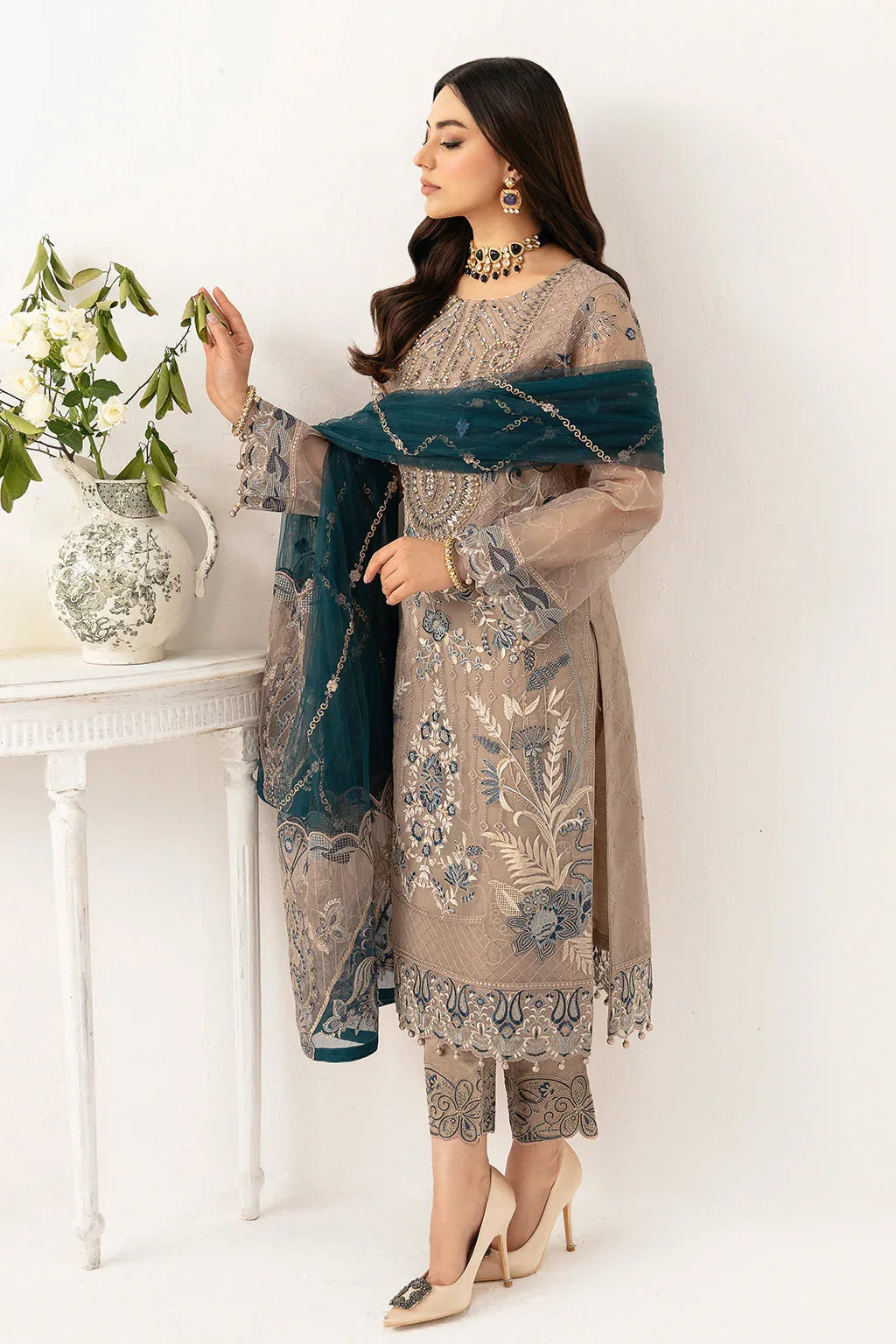 Ramsha | Minhal Organza Collection | M-1106 - Aqsa Fabrics