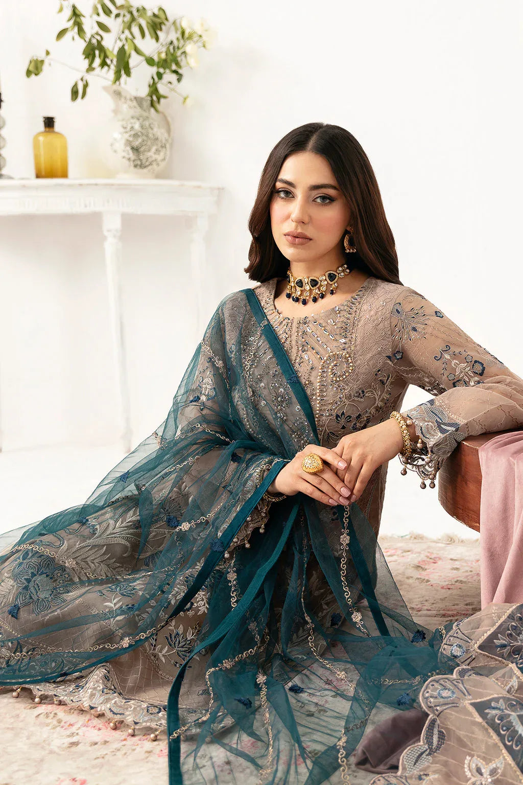 Ramsha | Minhal Organza Collection | M-1106 - Aqsa Fabrics