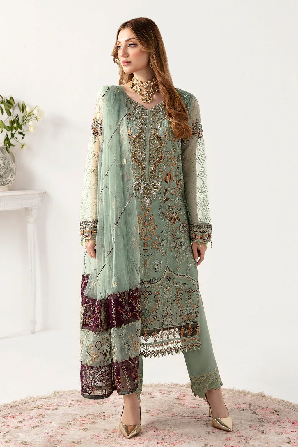 Ramsha | Minhal Organza Collection | M-1108 - Aqsa Fabrics