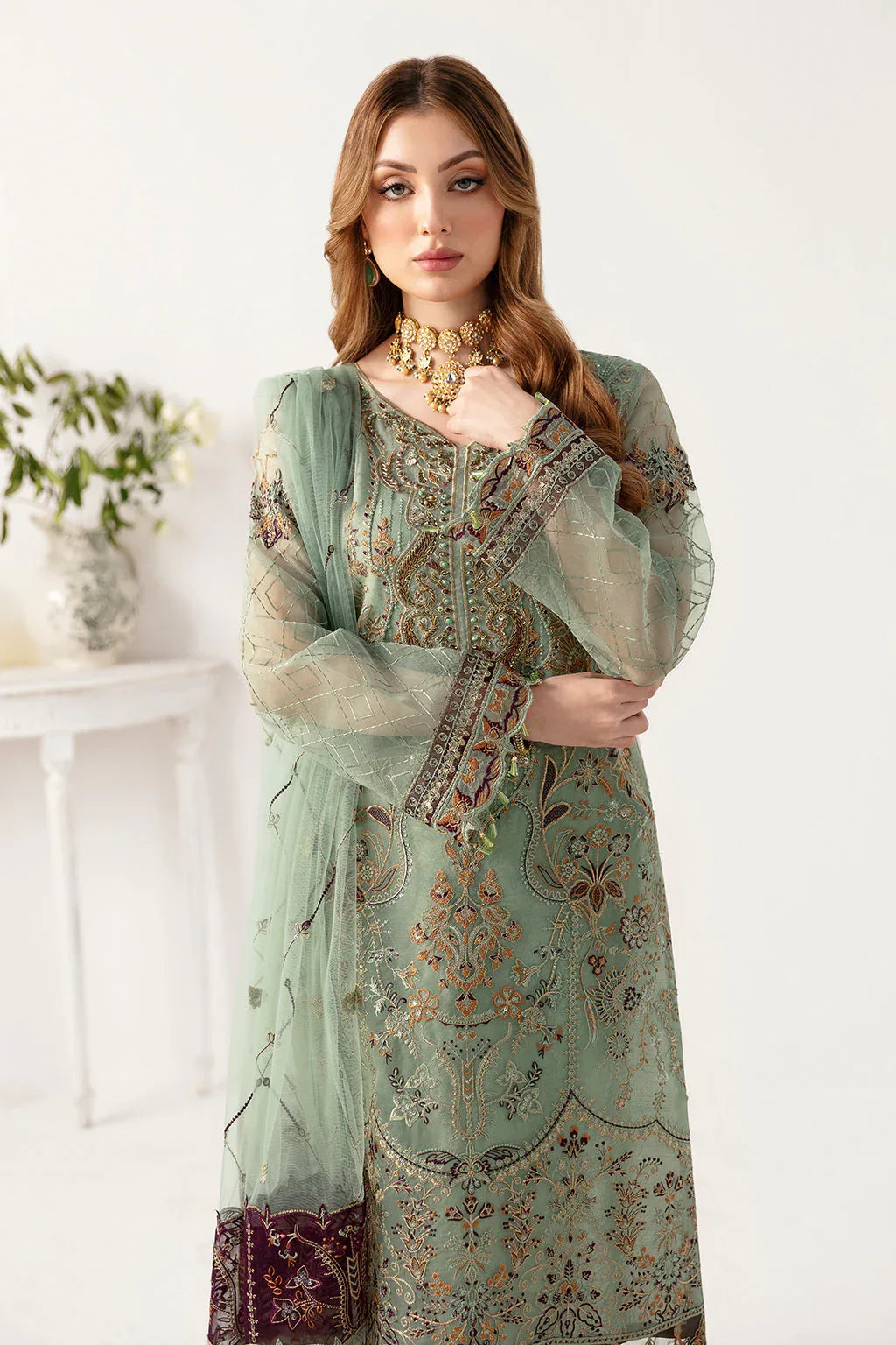 Ramsha | Minhal Organza Collection | M-1108 - Aqsa Fabrics