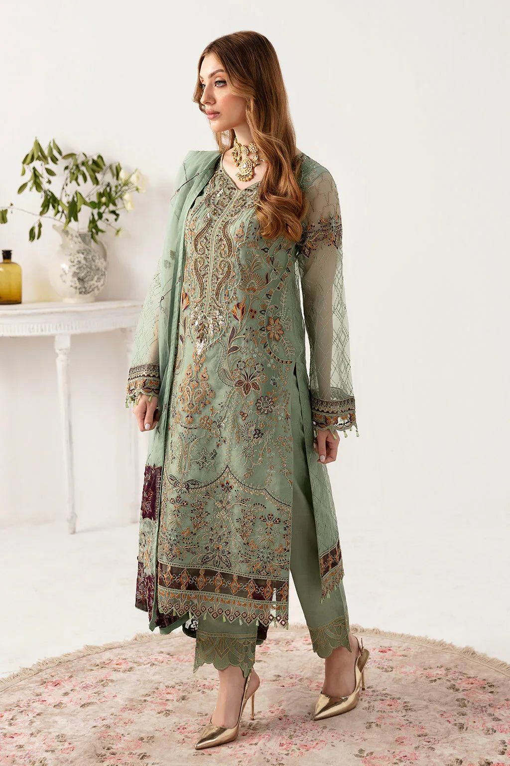 Ramsha | Minhal Organza Collection | M-1108 - Aqsa Fabrics