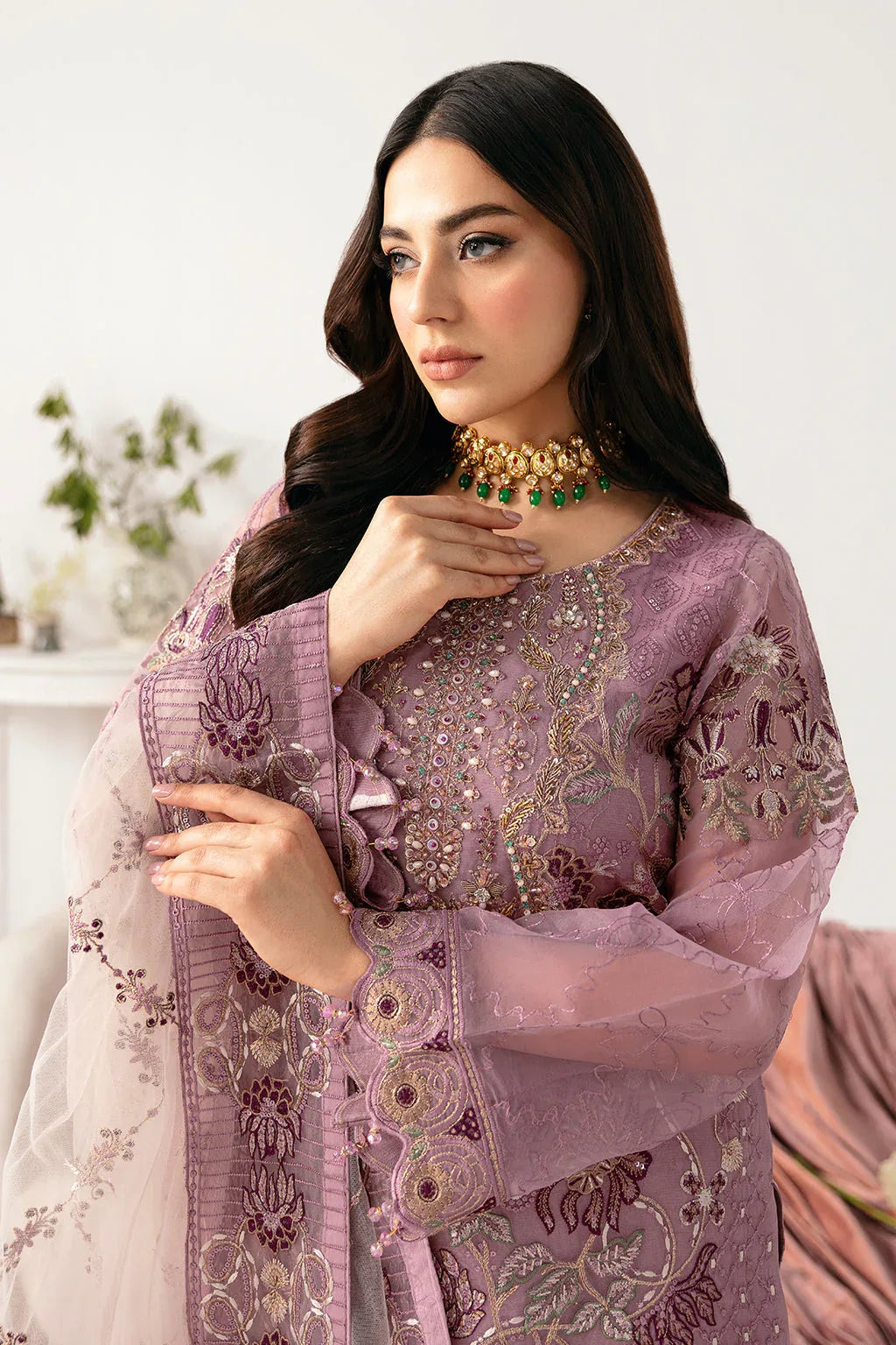 Ramsha | Minhal Organza Collection | M-1107 - Aqsa Fabrics