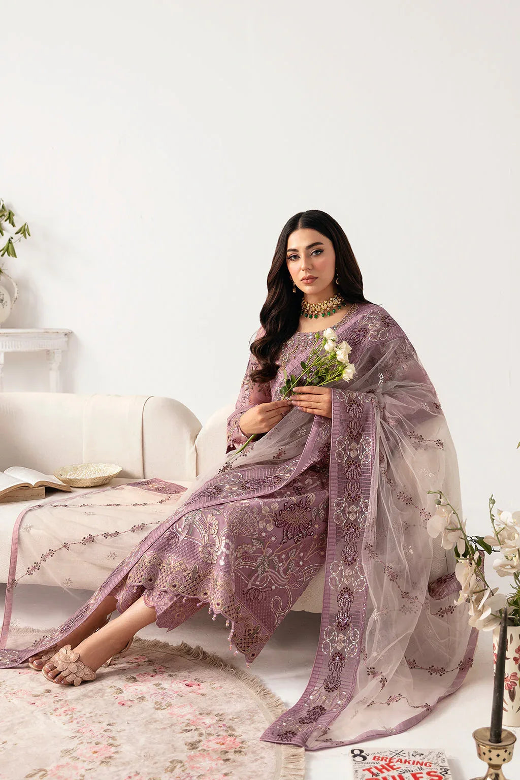Ramsha | Minhal Organza Collection | M-1107 - Aqsa Fabrics