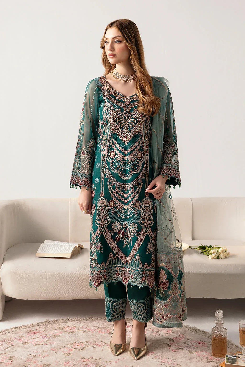 Ramsha | Minhal Organza Collection | M-1101 - Aqsa Fabrics