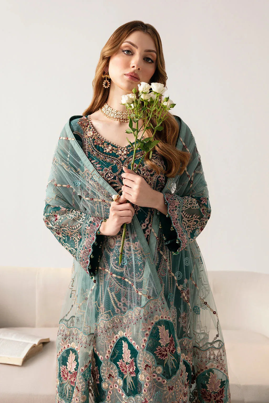 Ramsha | Minhal Organza Collection | M-1101 - Aqsa Fabrics