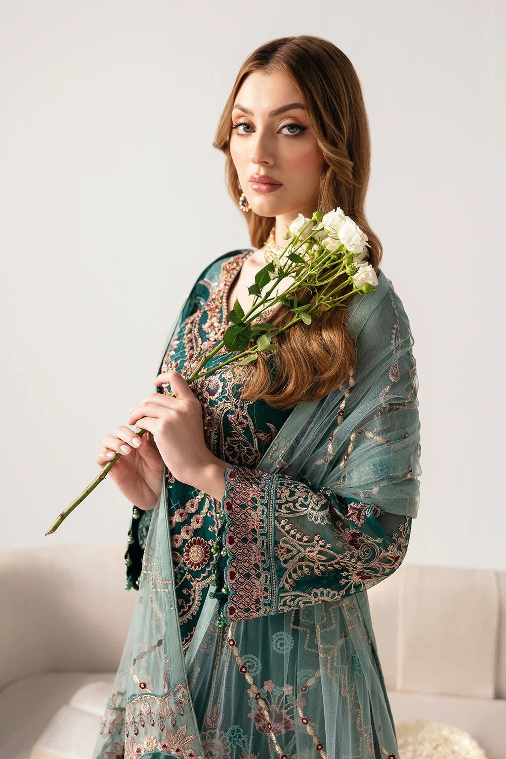 Ramsha | Minhal Organza Collection | M-1101 - Aqsa Fabrics
