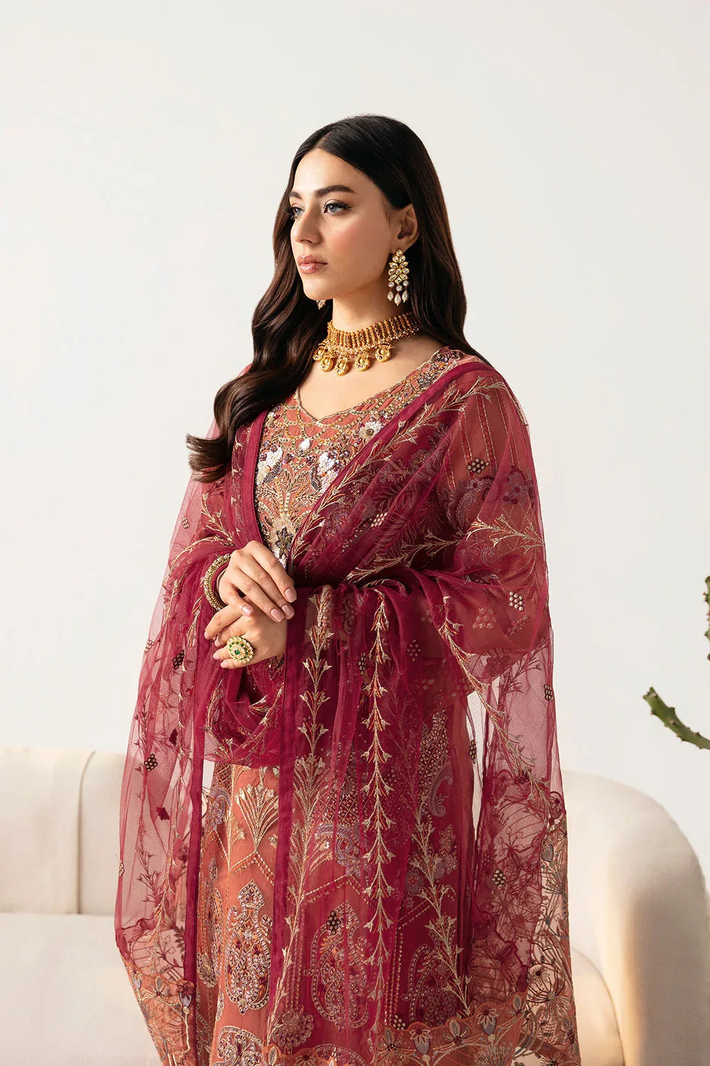 Ramsha | Minhal Organza Collection | M-1103 - Aqsa Fabrics