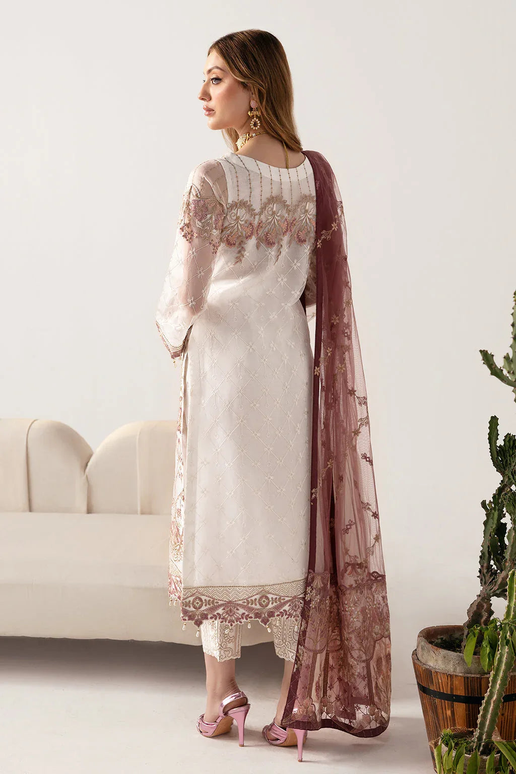 Ramsha | Minhal Organza Collection | M-1102 - Aqsa Fabrics