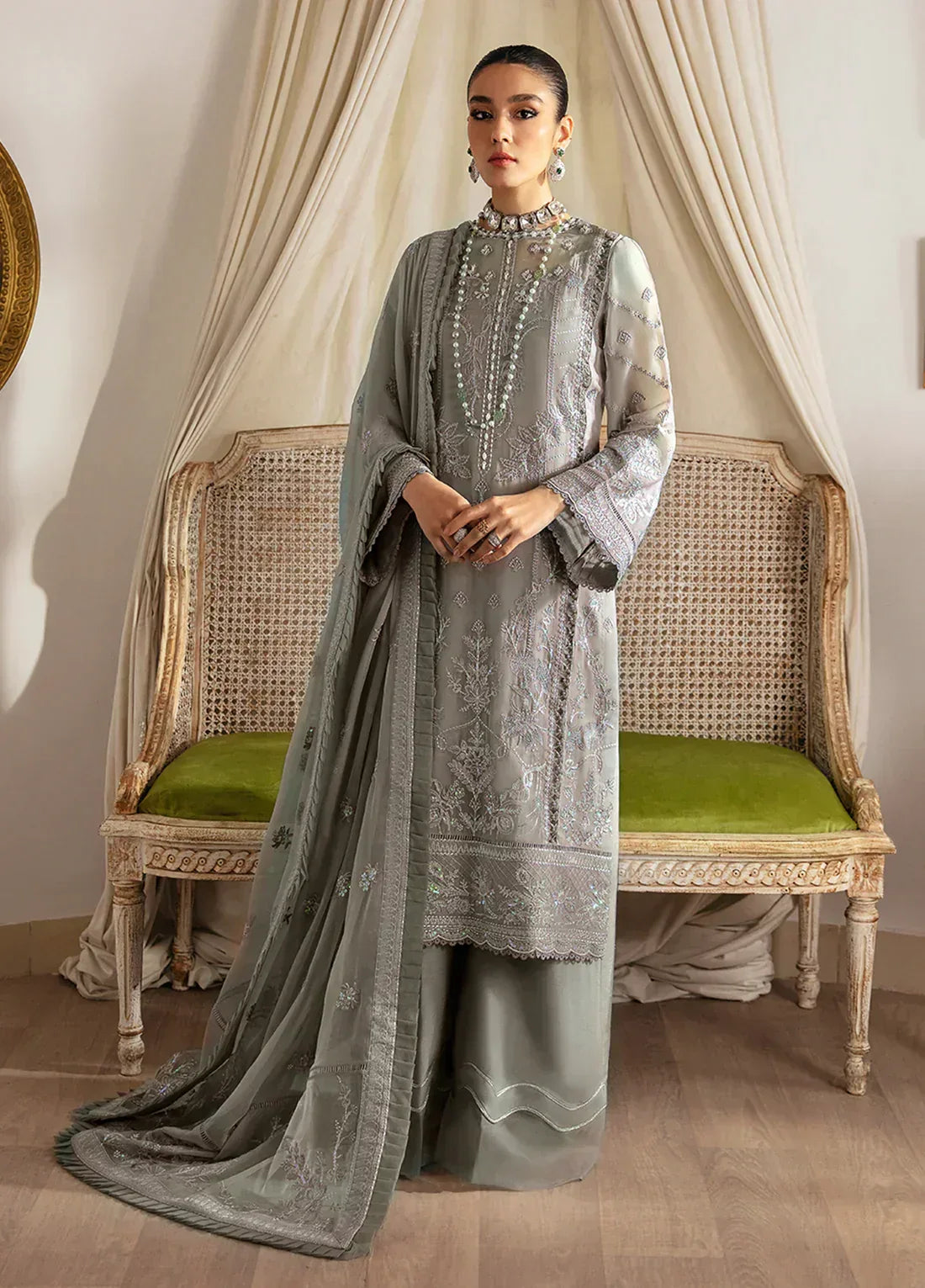 Gulaal | Embroidered Chiffon 23 | Sirena - Aqsa Fabrics