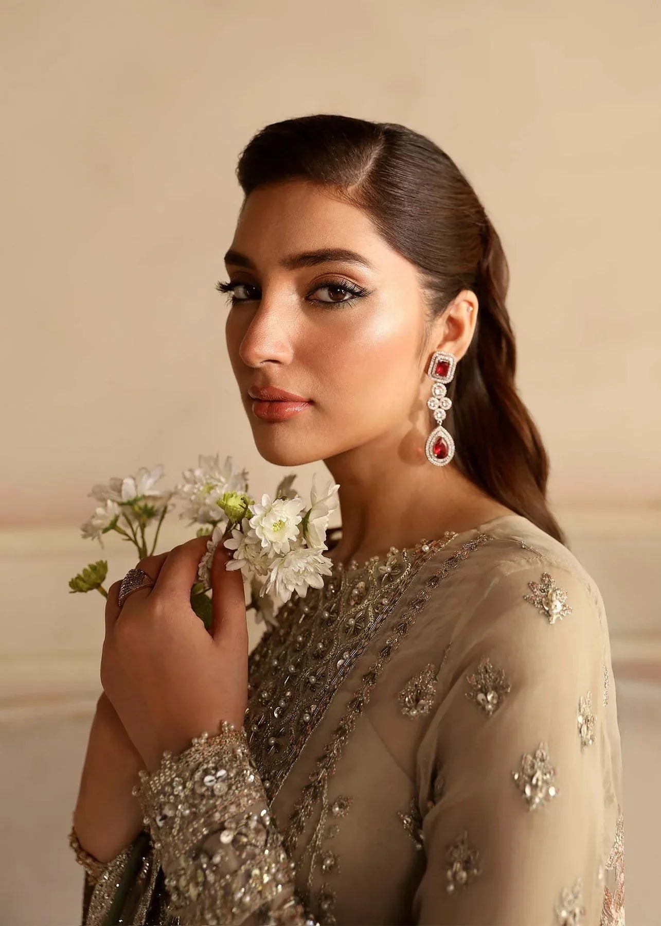 Akbar Aslam | Aleia Luxury Formals | Nacar - Aqsa Fabrics