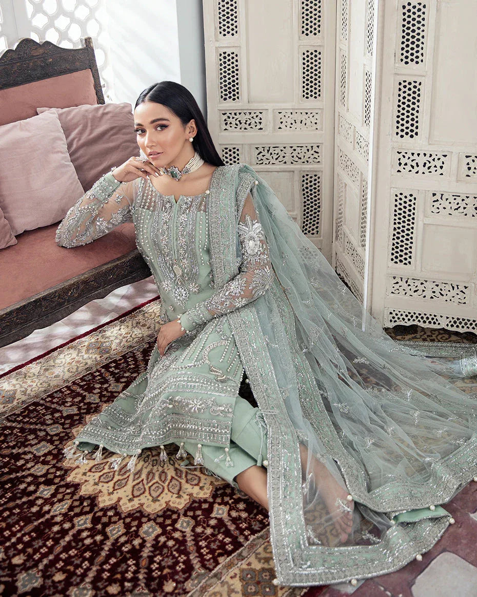 Gulaal | Wedding Formals | Zeba Embroidered Net 3-Piece Suit WS-21 - Aqsa Fabrics