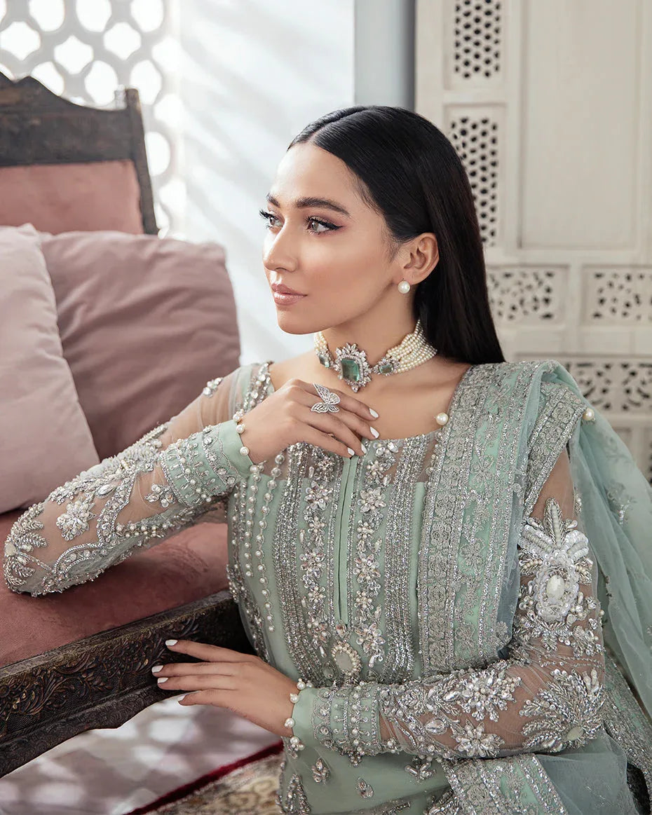 Gulaal | Wedding Formals | Zeba Embroidered Net 3-Piece Suit WS-21 - Aqsa Fabrics