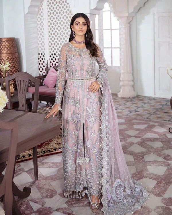 Gulaal | Wedding Formals | NAAZ EMBROIDERED NET 3-PIECE SUIT WS-09 - Aqsa Fabrics