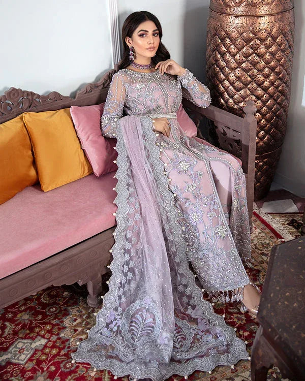 Gulaal | Wedding Formals | NAAZ EMBROIDERED NET 3-PIECE SUIT WS-09 - Aqsa Fabrics