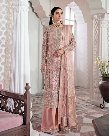 Gulaal | Wedding Formals | ARJUMAND EMBROIDERED NET 3-PIECE SUIT WS-15 - Aqsa Fabrics