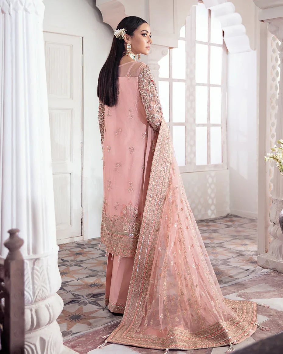 Gulaal | Wedding Formals | ARJUMAND EMBROIDERED NET 3-PIECE SUIT WS-15 - Aqsa Fabrics