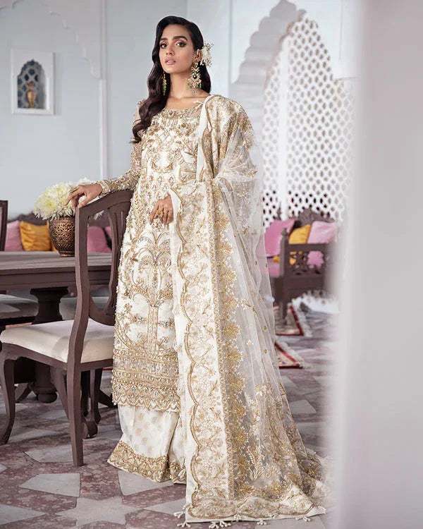Gulaal | Wedding Formals | Shehnaz Embroidered Net 3-Piece Suit WS-11 - Aqsa Fabrics