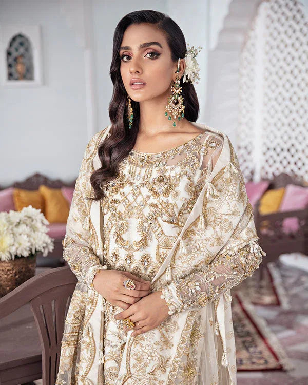 Gulaal | Wedding Formals | Shehnaz Embroidered Net 3-Piece Suit WS-11 - Aqsa Fabrics