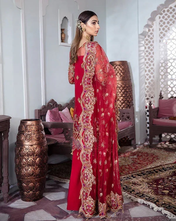 Gulaal | Wedding Formals | Tamanah Embroidered Net 3-Piece Suit WS-12 - Aqsa Fabrics