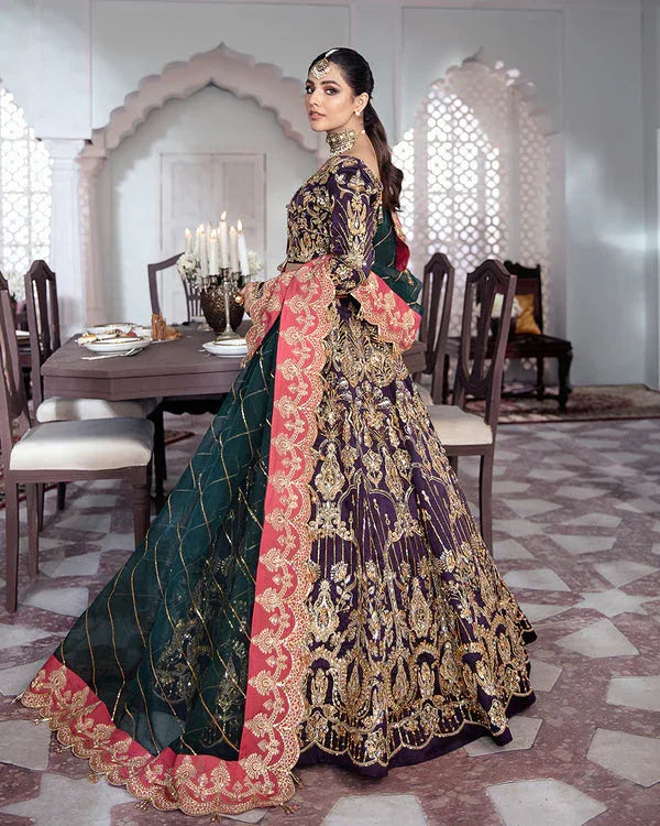 Gulaal | Wedding Formals | KEHKSHAN EMBROIDERED NET 3-PIECE SUIT WS-14 - Aqsa Fabrics