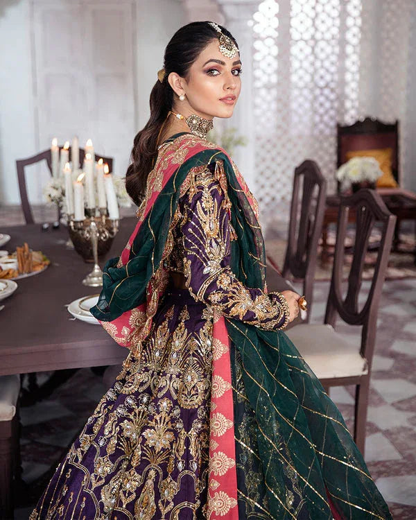 Gulaal | Wedding Formals | KEHKSHAN EMBROIDERED NET 3-PIECE SUIT WS-14 - Aqsa Fabrics