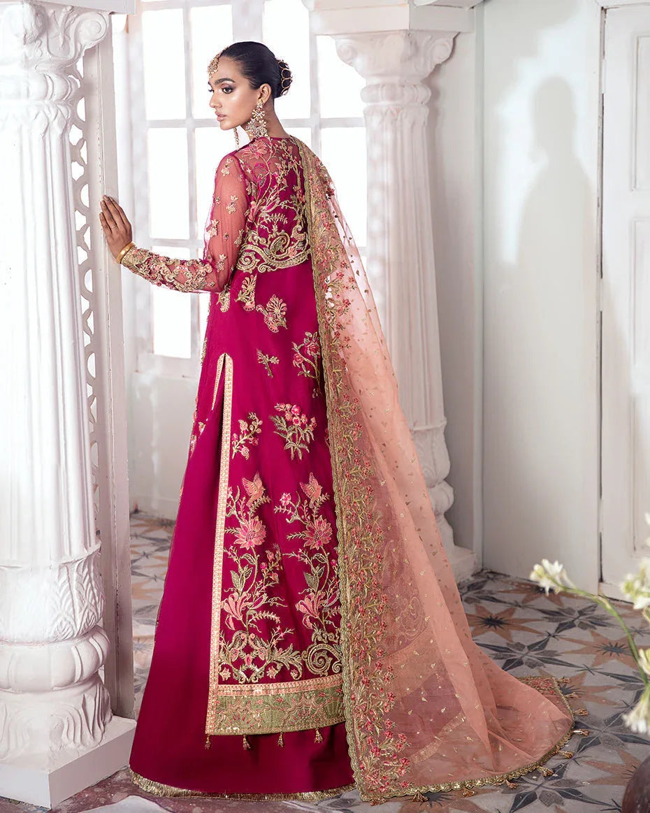 Gulaal | Wedding Formals | CHAMELI EMBROIDERED NET 3-PIECE SUIT WS-10 - Aqsa Fabrics