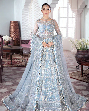 Gulaal | Wedding Formals | Mehnaaz Embroidered Net 3-Piece Suit WS-13 - Aqsa Fabrics