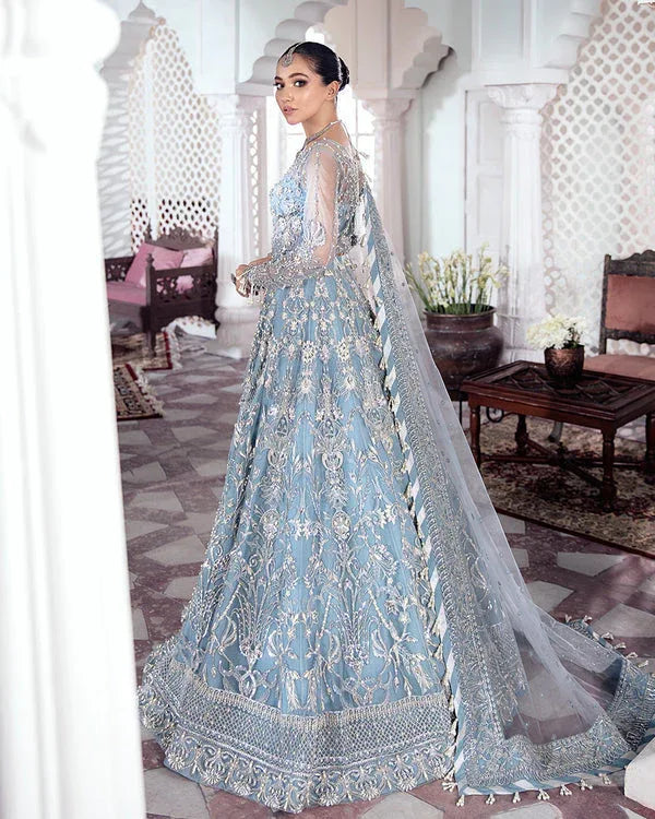 Gulaal | Wedding Formals | Mehnaaz Embroidered Net 3-Piece Suit WS-13 - Aqsa Fabrics