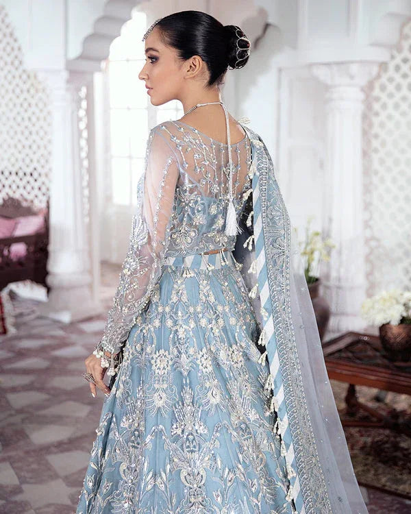 Gulaal | Wedding Formals | Mehnaaz Embroidered Net 3-Piece Suit WS-13 - Aqsa Fabrics