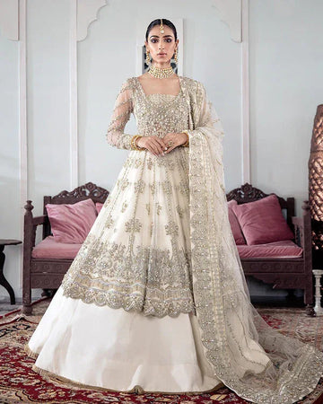 Gulaal | Wedding Formals | MEERAL EMBROIDERED NET 3-PIECE SUIT WS-22 - Aqsa Fabrics
