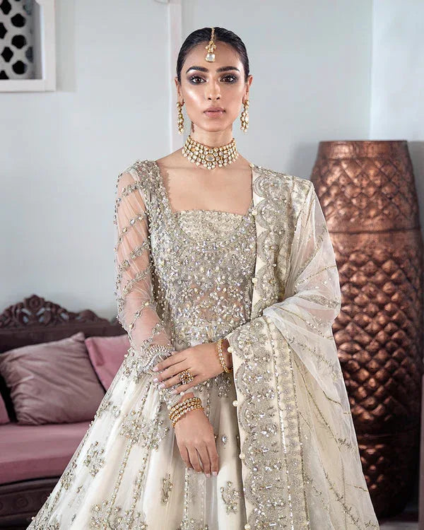 Gulaal | Wedding Formals | MEERAL EMBROIDERED NET 3-PIECE SUIT WS-22 - Aqsa Fabrics