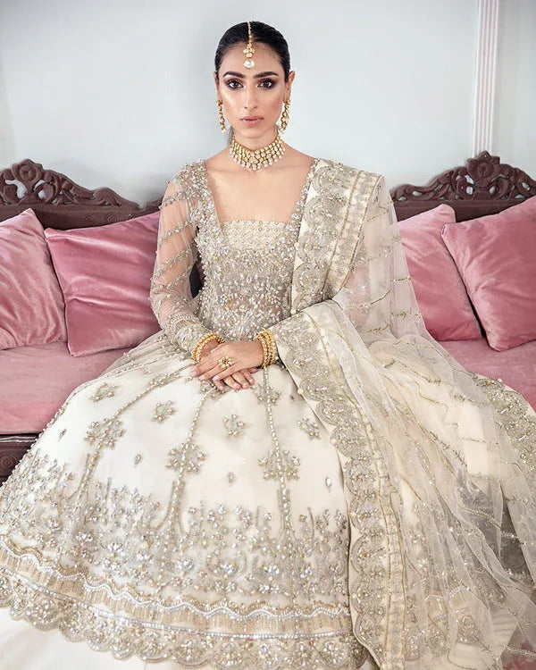 Gulaal | Wedding Formals | MEERAL EMBROIDERED NET 3-PIECE SUIT WS-22 - Aqsa Fabrics